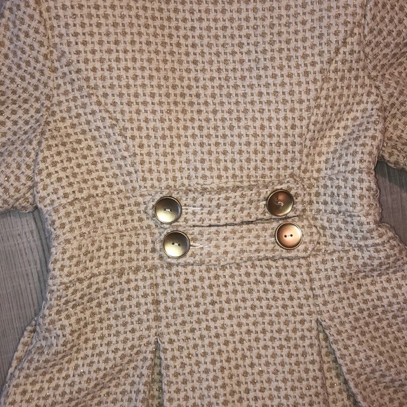 Gold and cream sparkly peacoat - Picture 7 of 7